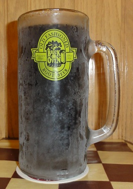 A frosty mug of Brick Oven Old Fashioned Root Beer