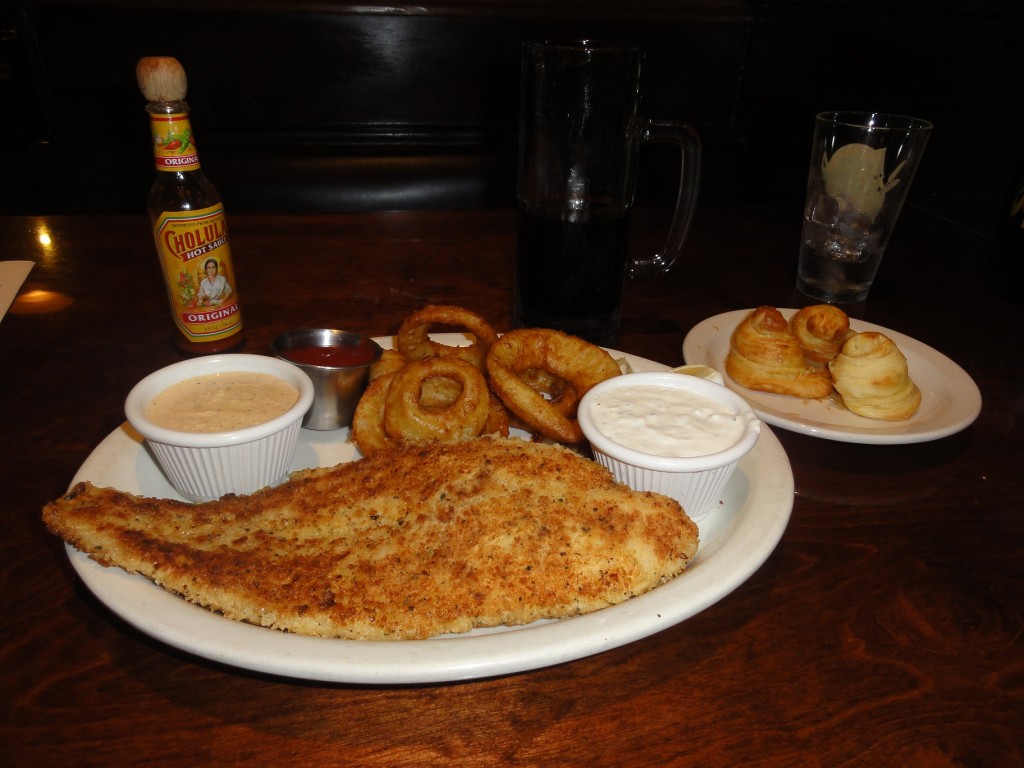 Fried catfish and ale onion rings. Delicious.