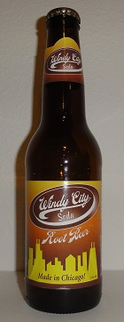 A bottle of Windy City Soda Root Beer