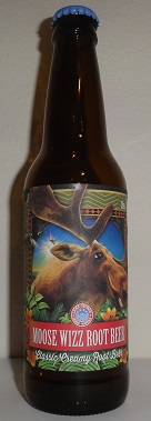 A bottle of Moose Wizz Root Beer