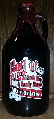 Growler of Rocket Fizz Double Barrel Root Beer
